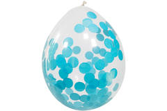 Balloons with blue Confetti 30 cm - 4 pieces